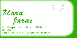 klara jarai business card